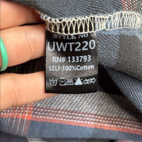 Pol Peace Patch Plaid Color Block Top Long Sleeve Button Up Shirt Size Medium - Picture 8 of 10